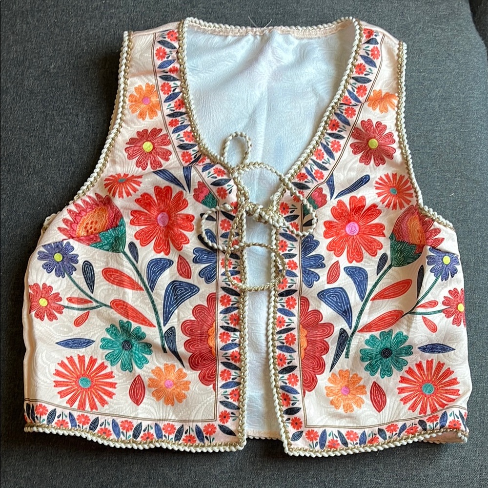 Floral Embroidered Vest